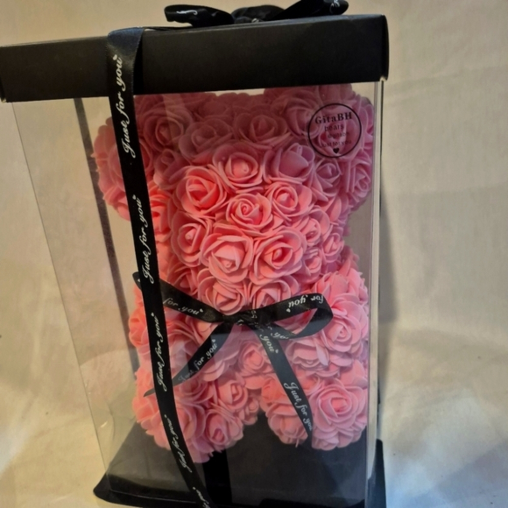 Pink Rose Teddy Bear